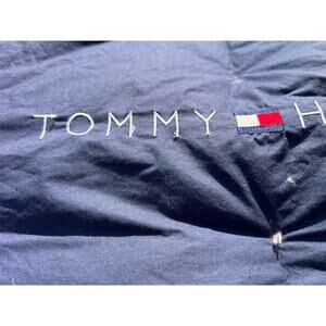 Vintage Tommy Hilfiger Red Blue Pattern REVERSIBLE Down Comforter Size Full